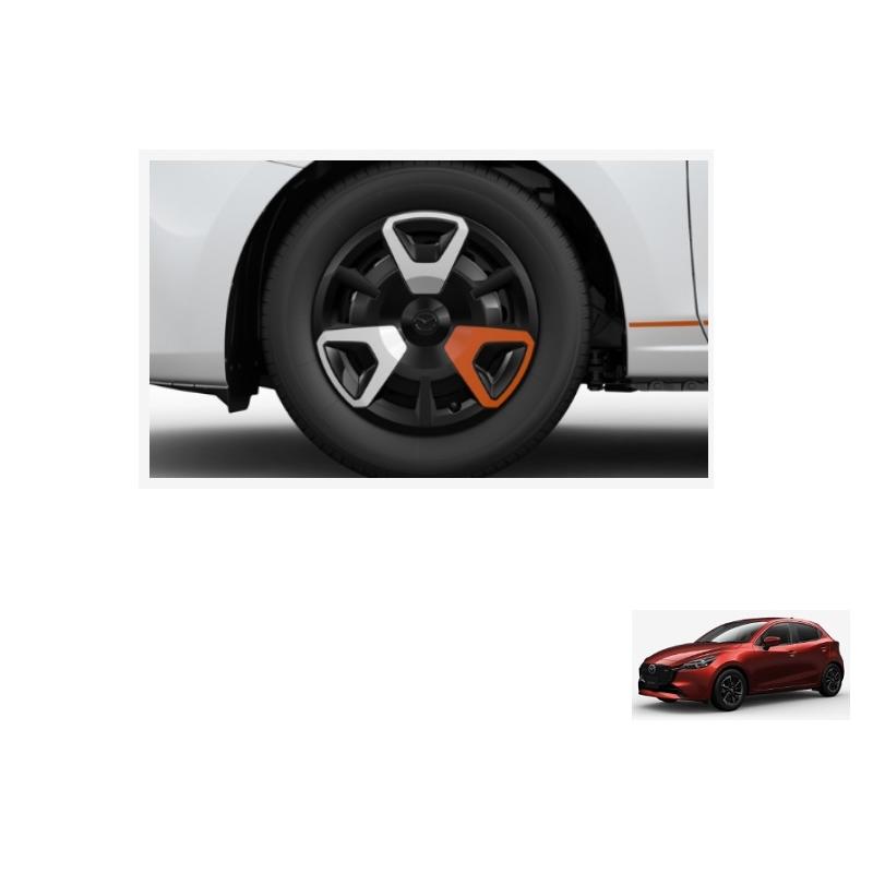 デミオ フルホイールキャップセット(MAZDA 2 専用品)オレンジ