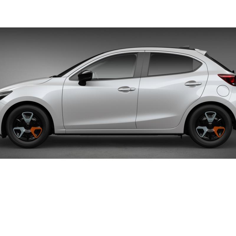 デミオ フルホイールキャップセット(MAZDA 2 専用品)オレンジ/エア