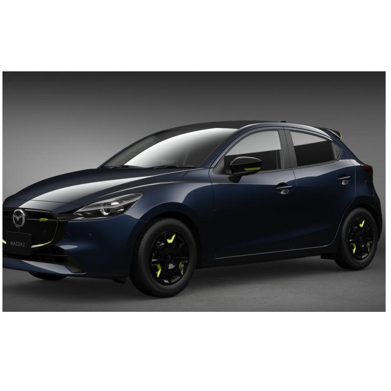 フルホイールキャップセット(MAZDA 2 専用)ブラック/ライムグリーン[マツダ純正用品]ＭＡＺＤＡ２　DJLFS/DJLAS/DJ5FS/DJ5AS　D65MV3800　Ｄ６５ＭＶ３８００ | デミオ | 01
