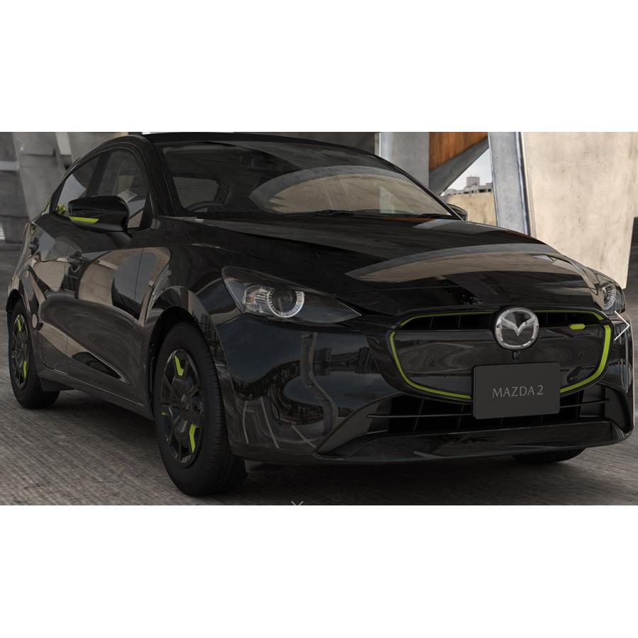 フルホイールキャップセット(MAZDA 2 専用)ブラック/ライムグリーン[マツダ純正用品]ＭＡＺＤＡ２　DJLFS/DJLAS/DJ5FS/DJ5AS　D65MV3800　Ｄ６５ＭＶ３８００ | デミオ | 04