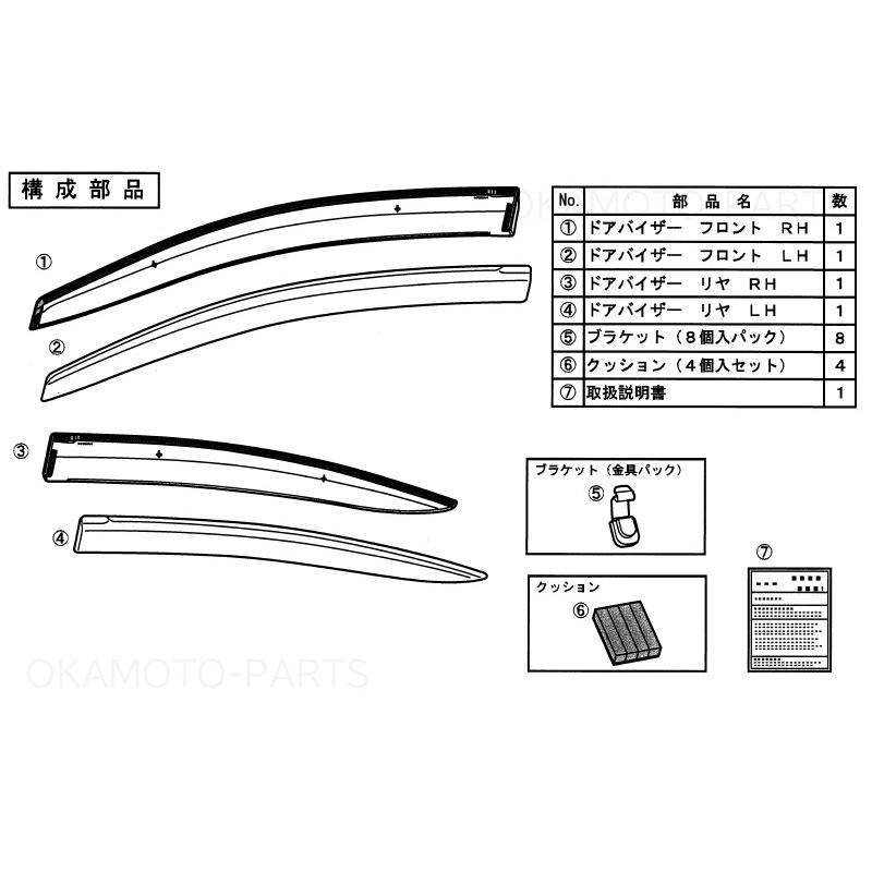 サイドバイザー 4個セット SY-BU-BV WRX S4 (NS)ドアバイザー(1台分4枚セット)「スバル純正用品」 S4