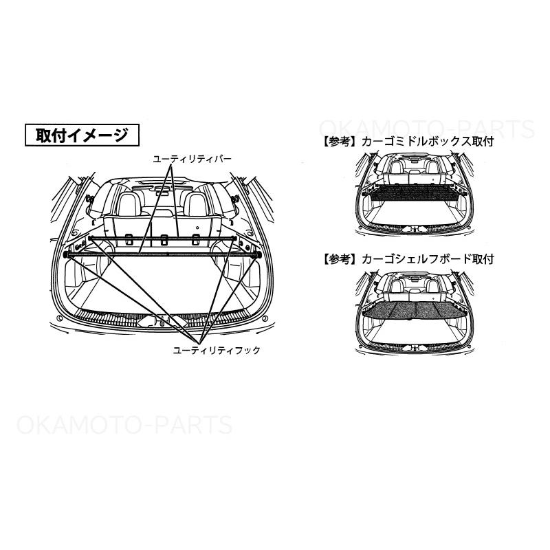 フォレスター (ZS)ユーティリティバー(1本)「スバル純正用品