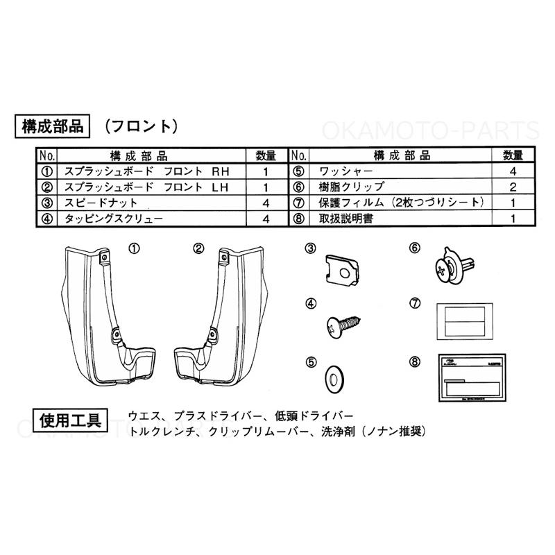 フォレスター (ZS)スプラッシュボード(マッドガード)1台分セット