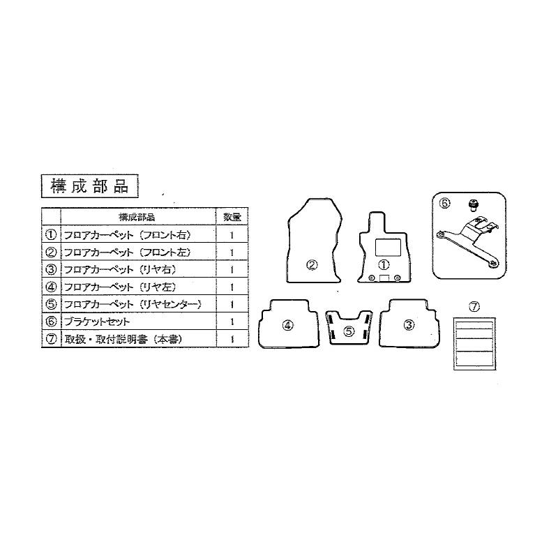 フォレスター フロアカーペット(ブラック)1台分(5席分)セット