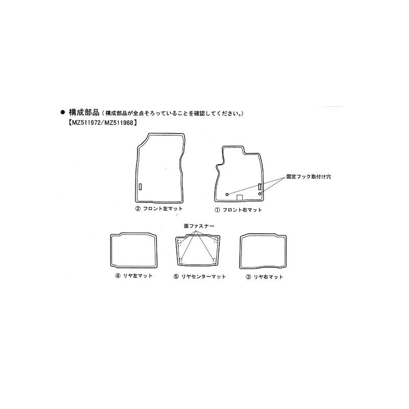 三菱 RALLIARTフロアマット(5人乗り用)5点セット