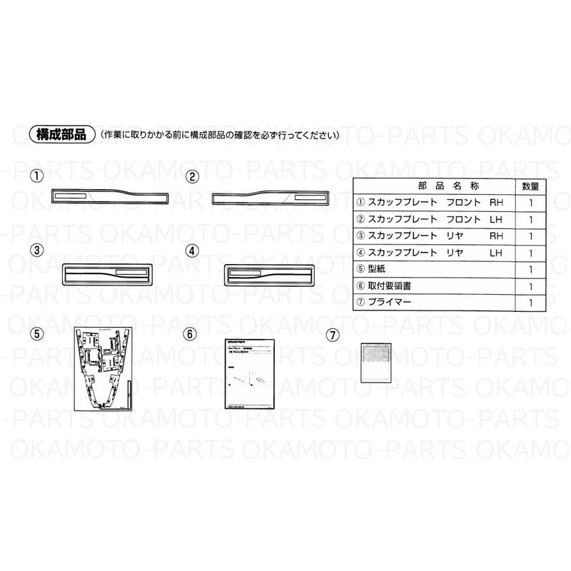 三菱（MITSUBISHI） (ZT)スカッフプレート(左右分4点セット