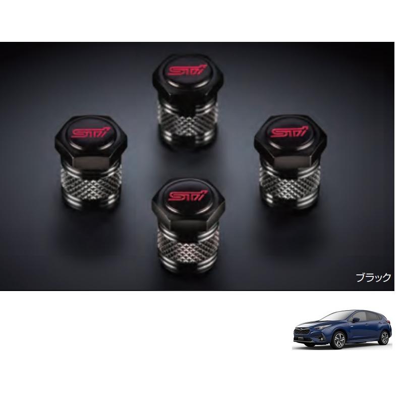 SUBARU（スバル） (T)STIバルブキャップセット(ブラック)4個入り