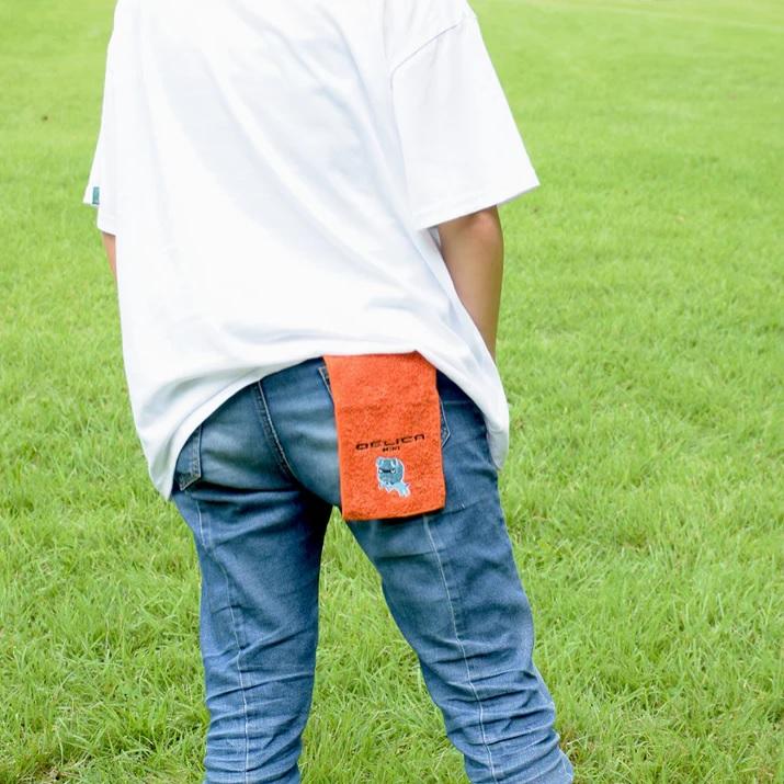 三菱（MITSUBISHI） デリ丸。刺しゅうポケットタオル（黄緑