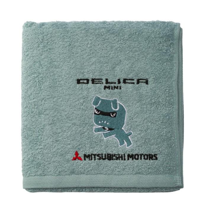 三菱（MITSUBISHI） デリ丸。刺しゅうフェイスタオル（ブルー