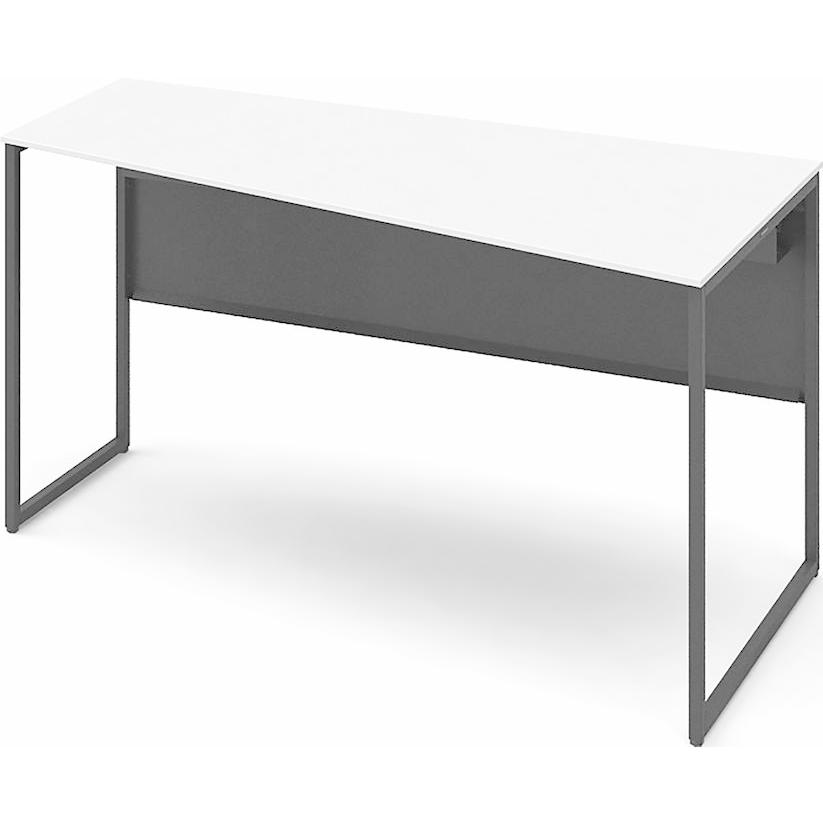 オカムラ SOLISTE ソリスト デスク 台形天板：右タイプ 3K20ED フレーム脚：モノクロ メラミン天板：ホワイト 幅1400 完成品