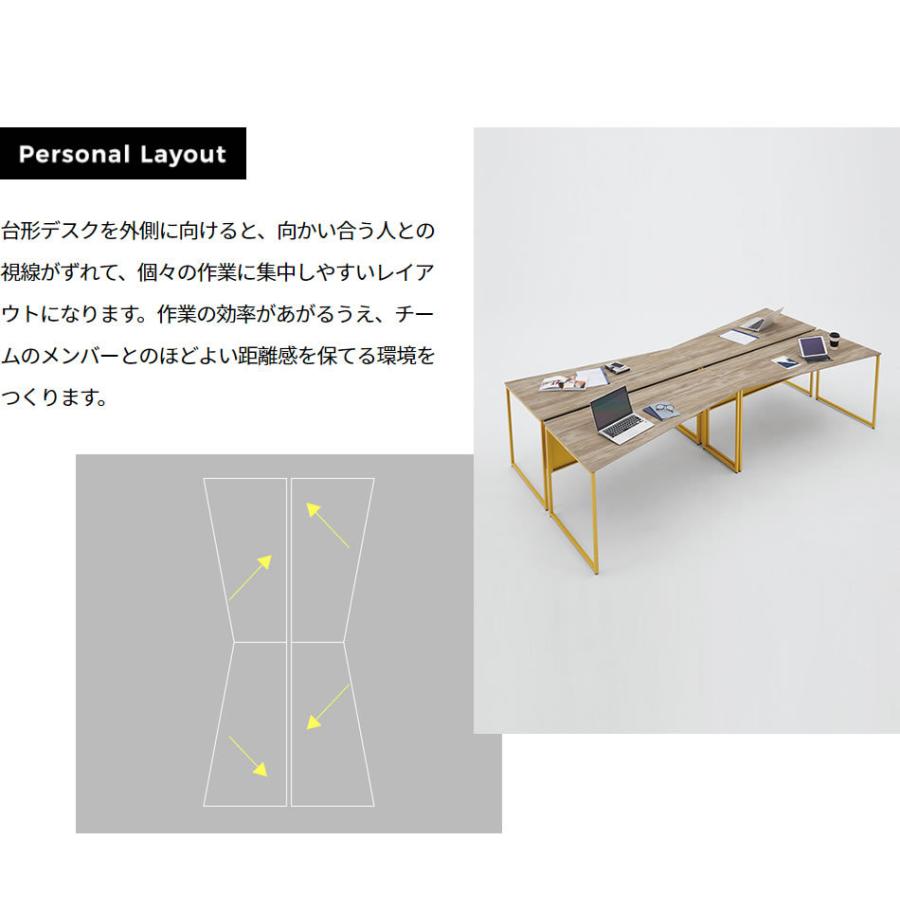 オカムラ SOLISTE ソリスト デスク 平机 3K20LB フレーム脚：アクセントカラー メラミン天板：ブラック/プライズウッド 幅1600 奥行700 完成品｜okamura｜10