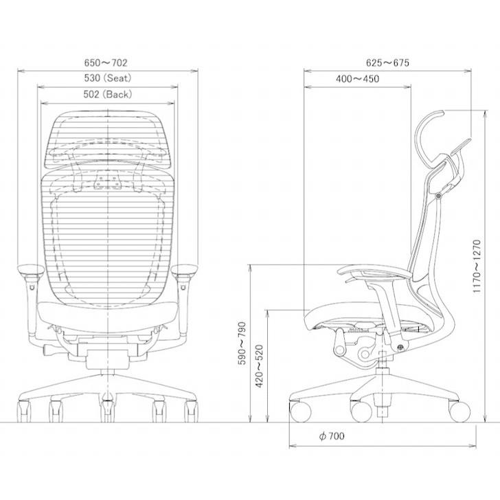 オカムラ コンテッサセコンダ チェア cc88bz  EXハイ 大型ヘッドレスト 可動肘 座クッション ランバーサポートあり ハンガーあり ナイロンキャスター｜okamura｜05