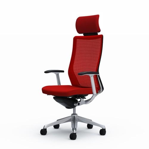 オカムラ オフィスチェア Choral コーラル EXハイバック 背メッシュ ブラックボディ ポリッシュフレーム デザイン肘 CQ4ABR