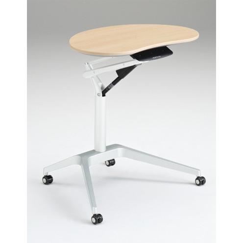 【極美品】オカムラ　昇降テーブル　手動昇降デスク　ライズフィットⅢ　そら豆形 極美品】オカムラ昇降テーブル手動昇降デスクライズフィットⅢ