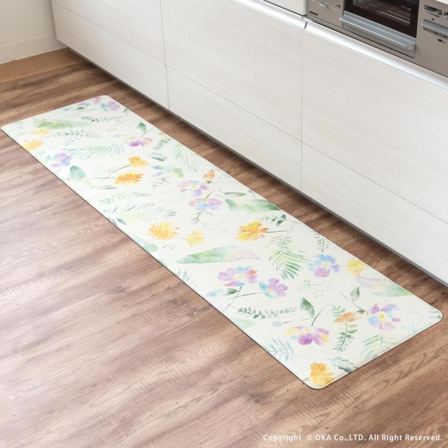 キッチンマット 45 180cm おしゃれ 拭ける キッチン マット 北欧 グレー 柄 かわいい Pvc 台所 180cm ロング ラグ 床暖房 床暖房対応 30 Off