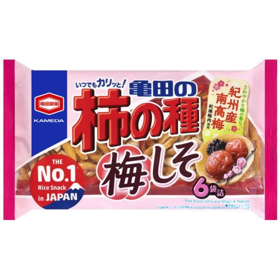 送料無料 亀田製菓 亀田の柿の種 梅しそ 6袋詰×3ケース/36袋 亀田製菓 柿の種 梅しそ味6袋164g×12袋 : おかしのフェスタヤフー店