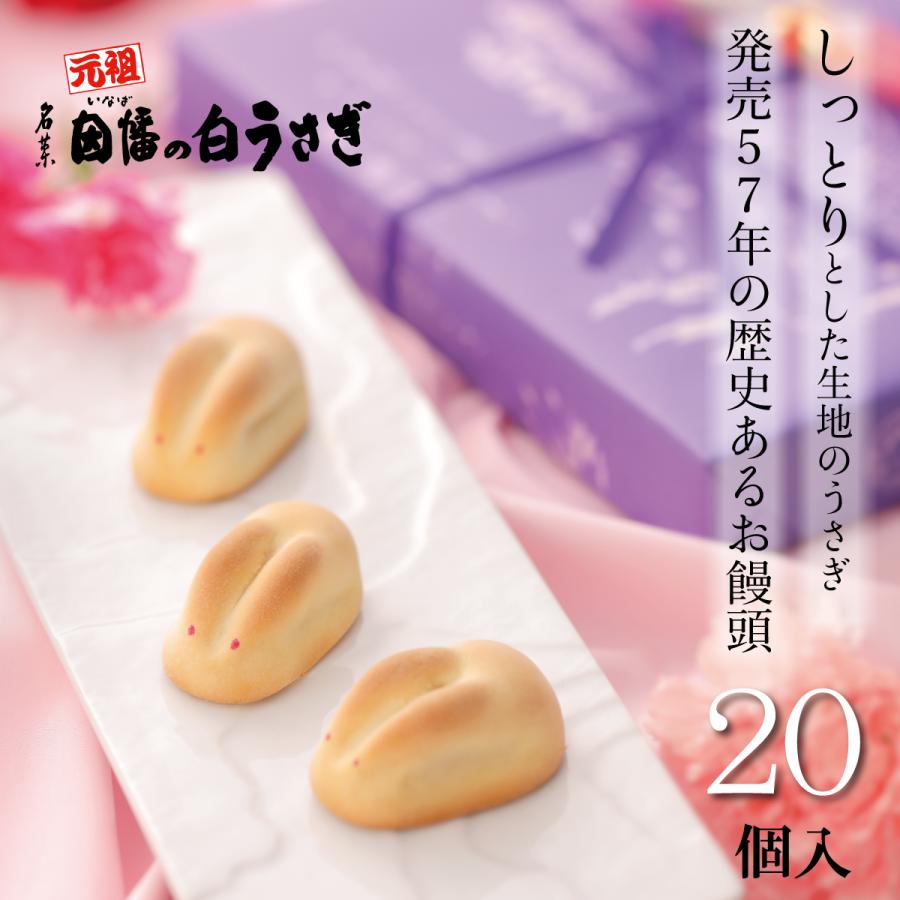 手土産 2026 御挨拶 因幡の白うさぎ 20個入 寿製菓 プレゼント お菓子 ギフト お取り寄せ おまんじゅう 山陰 50代 60代 70代 ありがとう 神在月 | 寿製菓 | 02