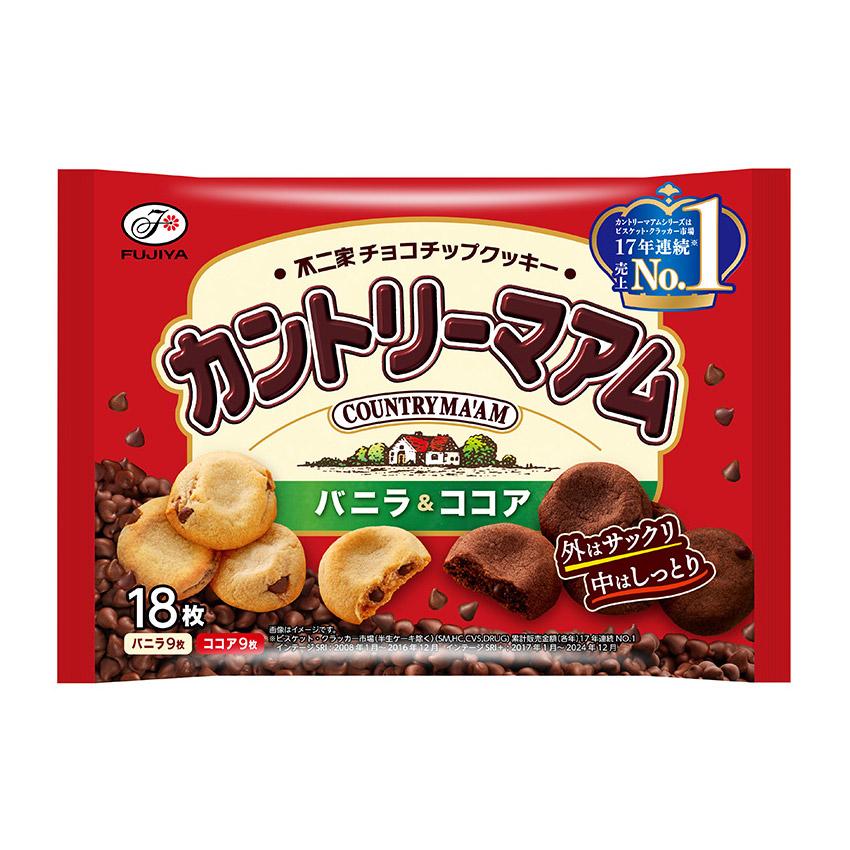 不二家 カントリーマアム（バニラ＆ココア） 18枚（バニラ9枚・ココア9
