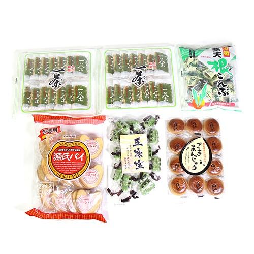 お菓子 詰め合わせ (地域限定送料無料) 一茶も入ったお茶菓子セット（5種・計6コ）おかしのマーチ (omtma6238k)｜okashinomarch