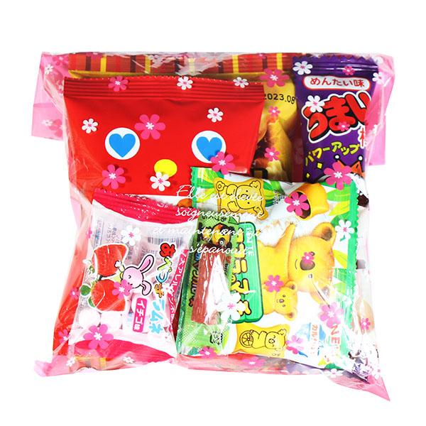 お菓子 詰め合わせ 花柄袋 450円 袋詰め おかしのマーチ (omtma7779