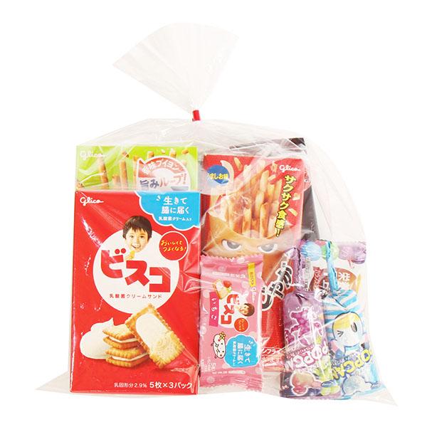 お菓子 詰め合わせ 透明袋 1100円 グリコ袋詰め おかしのマーチ