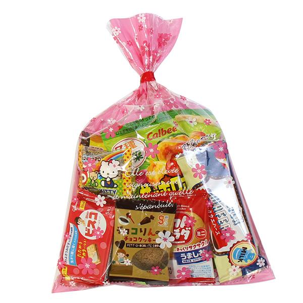 お菓子 詰め合わせ 花柄袋 450円 袋詰め おかしのマーチ (omtma9784