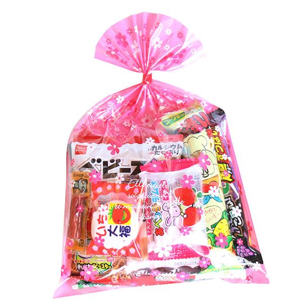 お菓子 詰め合わせ 花柄袋 370円 袋詰め おかしのマーチ お菓子 詰め合わせ 花柄袋 370円 袋詰め おかしのマーチ