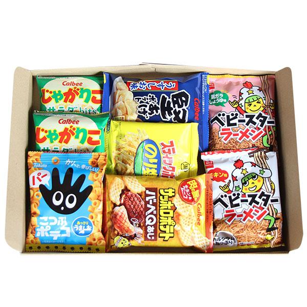 お菓子 詰め合わせ (全国送料無料)スナックいろいろセット！ミニサイズ8袋 メール便 (omtmb8220)【詰め合わせ 駄菓子 お菓子 カルビー 東ハト】｜okashinomarch｜03