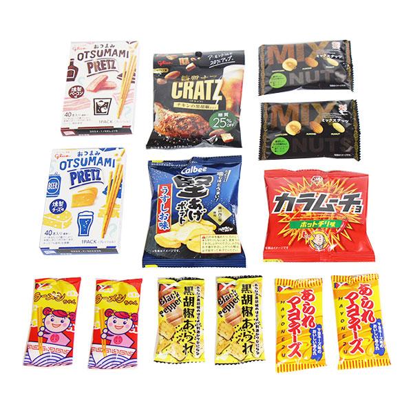 お菓子 詰め合わせ お酒のおつまみ・おやつにも最適！小袋スナック菓子詰め合わせ（9種・計13コ）当たると良いねセット おかしのマーチ メール便 (omtmb8724)｜okashinomarch｜02