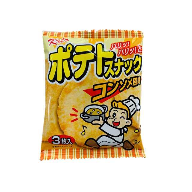 ポテトスナック コンソメ風味 3枚 20袋入 駄菓子スナック かとう ポテトスナック コンソメ風味 3枚 20袋入 駄菓子スナック かとう