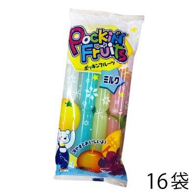 マルゴ食品 ポッキンフルーツ ミルク 8本 （16袋） 飲料 ジュース 棒