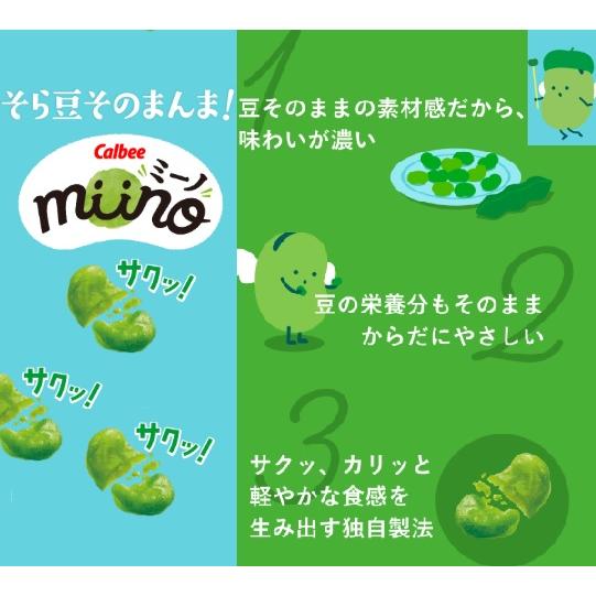 カルビー（Calbee） miinoそら豆しお 三角パック 56g(7g×8小袋)×12袋