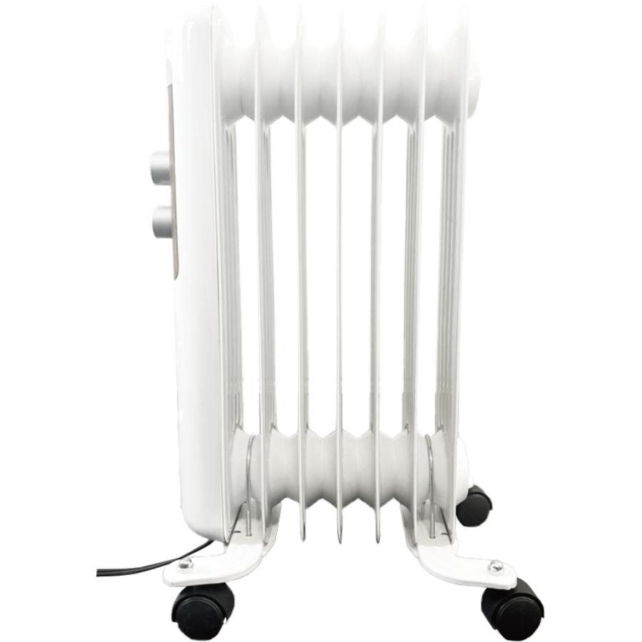 オイルヒーター ホワイト ウッド調パネル おしゃれ スリム キャスター