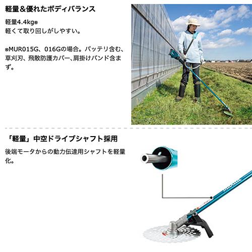 Uハンドルタイプ（左右非対称）バッテリー(BL4040)＋充電器セット(DC40RA)　40V　230mm　マキタ電動工具　充電式刈払機　電動草刈機