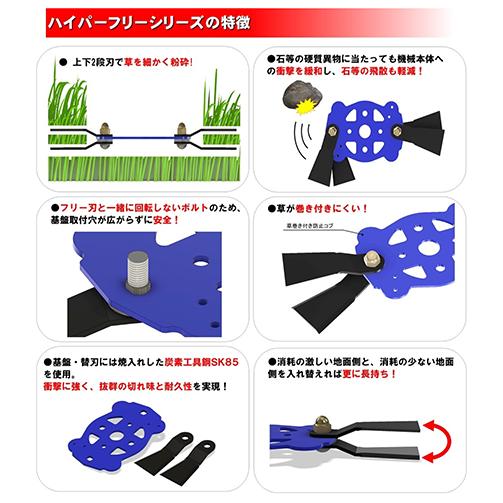 【新品未使用】草刈機・刈払機用替刃・アタッチメント5点セット ツムラ ハイパーフリー 700GC 自走式2面あぜ草刈機用 フリー刈刃セット