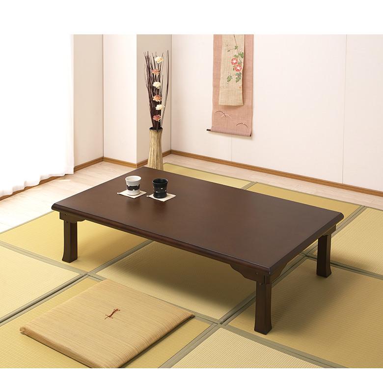折りたたみ 座卓 幅135cm 角型 長方形 ブラウン オーク材 リビング