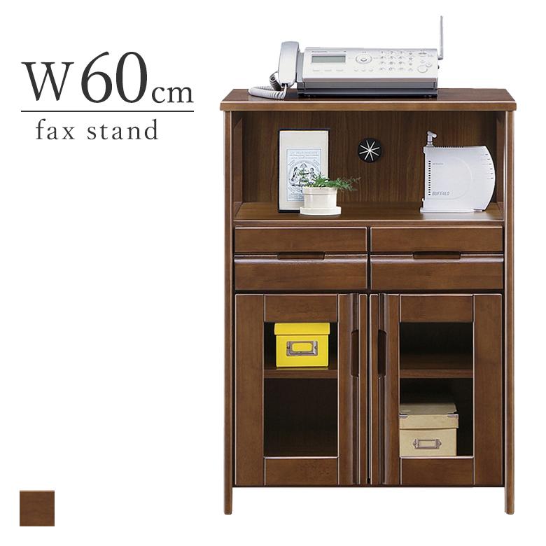 FAX台　大川家具　ブラウン 60 FAX台 幅60cm ブラウン ラバーウッド 完成品 電話台 : 大川家具通販