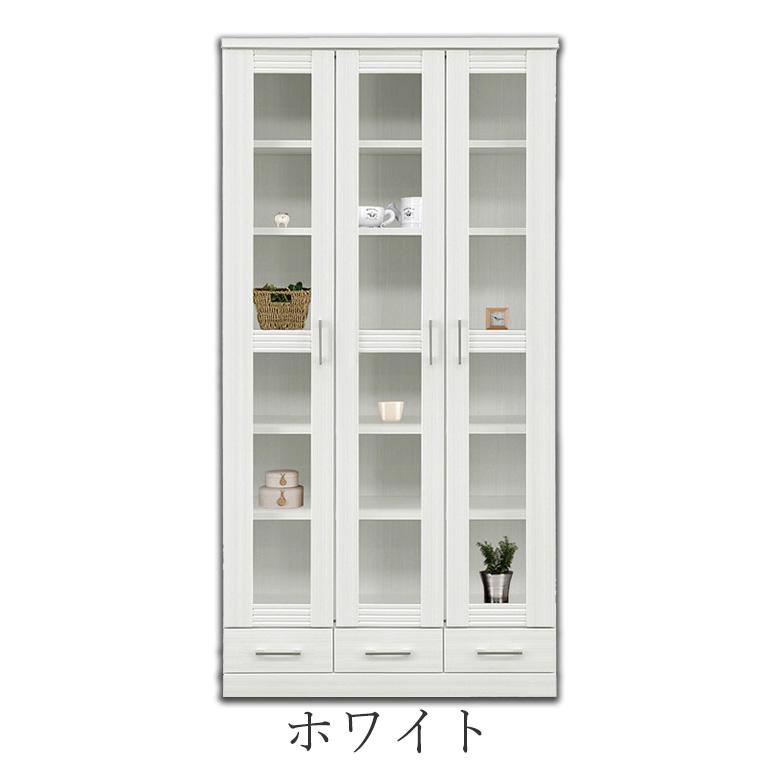 本棚 書棚 90cm ハイタイプ ハイグロスシート ホワイト・ブラック