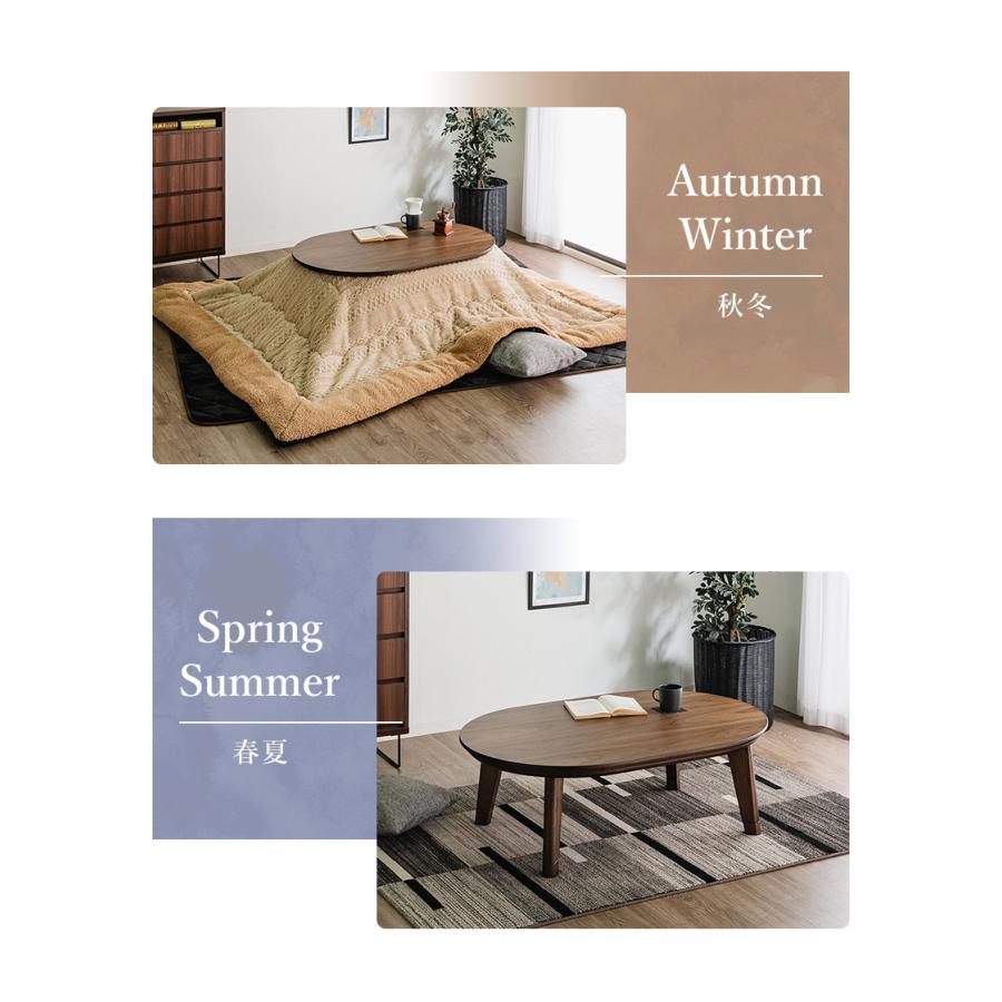 こたつテーブル コタツ 楕円 だえん オーバル 120×80cm ウォールナット