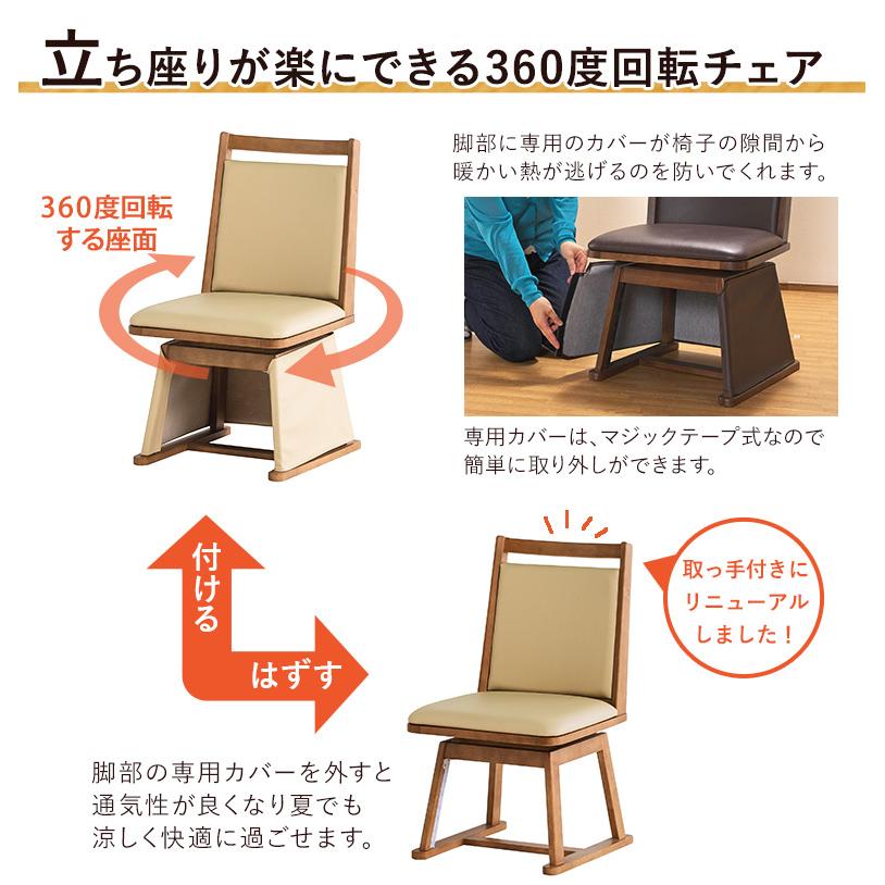 商談中　コタツ付きテーブル　回転座面椅子付き ダイニングこたつ 6点セット ハイタイプ こたつテーブル 幅135cm