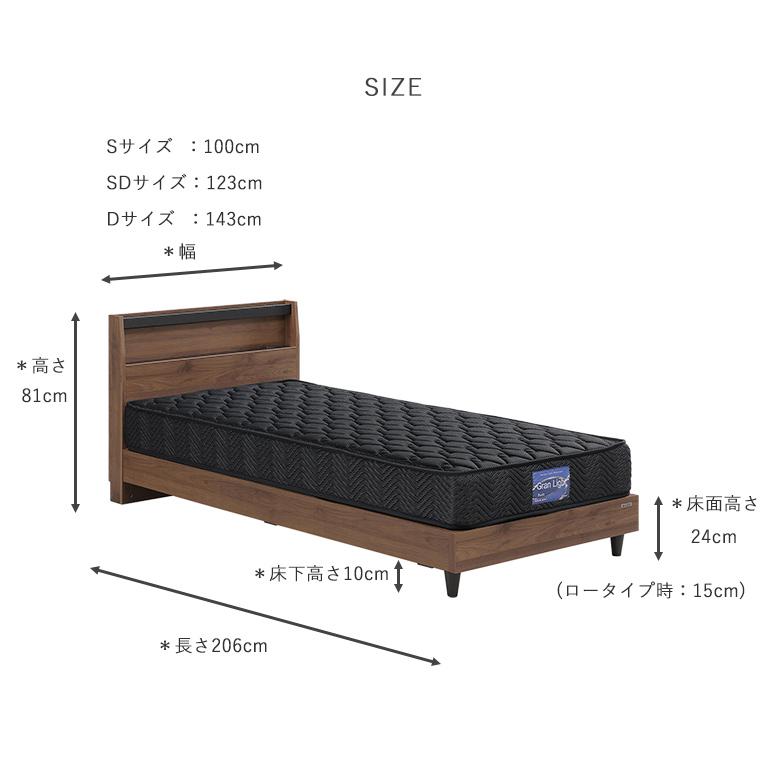 スマホスタンド付きベッドフレーム【ベーシック宮付きタイプ スマホスタンド付きベッドフレーム【ベーシック宮付きタイプ