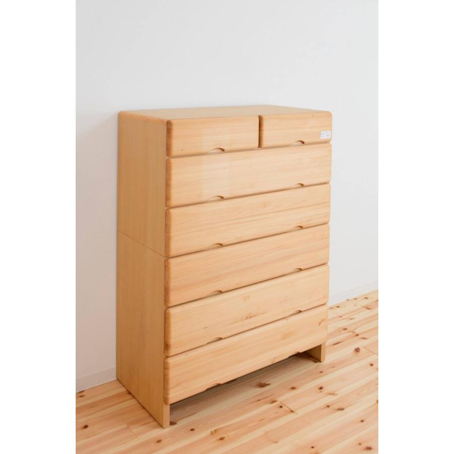 ナチュラルウッド 6段チェスト 幅90