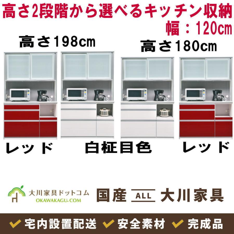 幅120 奥48 高180/198】高さを2タイプから選べる120幅食器収納ルビー 全段ヘティヒ社のクアドロレール 飛散防止フィルム モイス 仕切りトレー ソフトクローズ