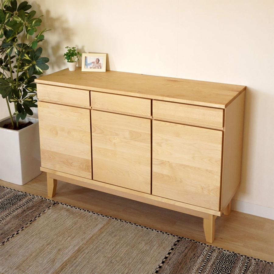 サイドボード 木製 完成品 幅120 おしゃれ 天然木 国産 大川家具 開梱