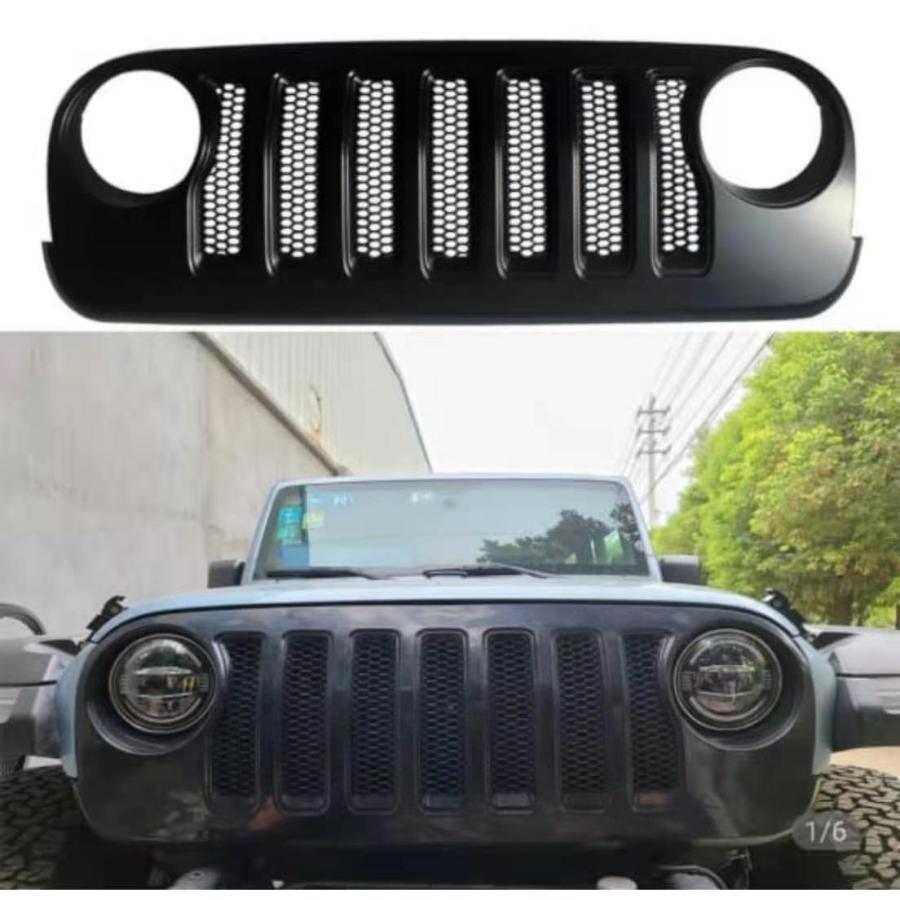 J E EP ラングラー マット ブラック グリル ABSグリル 外装 カスタム 高品質 JL JK 2007-2017 1PC