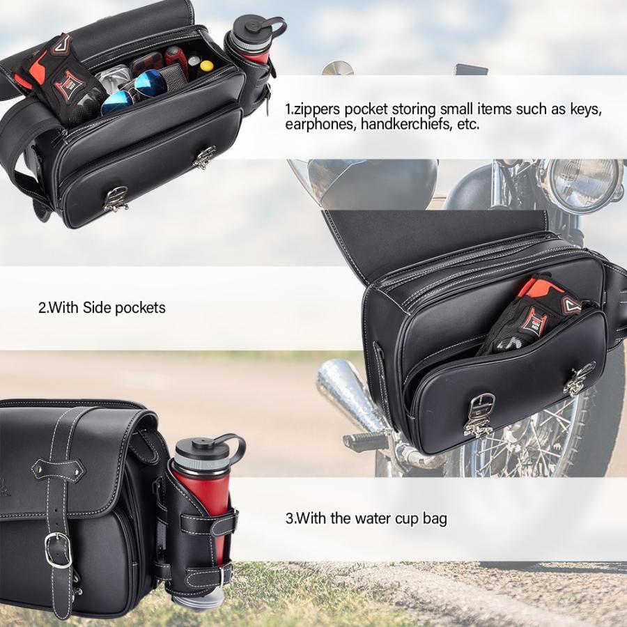 自転車用サドルバッグ 9L ブラック➕サポート（レブル） デイトナ サドルバッグ（9L） ※左右対応 (23ym Rebel 250): 純正