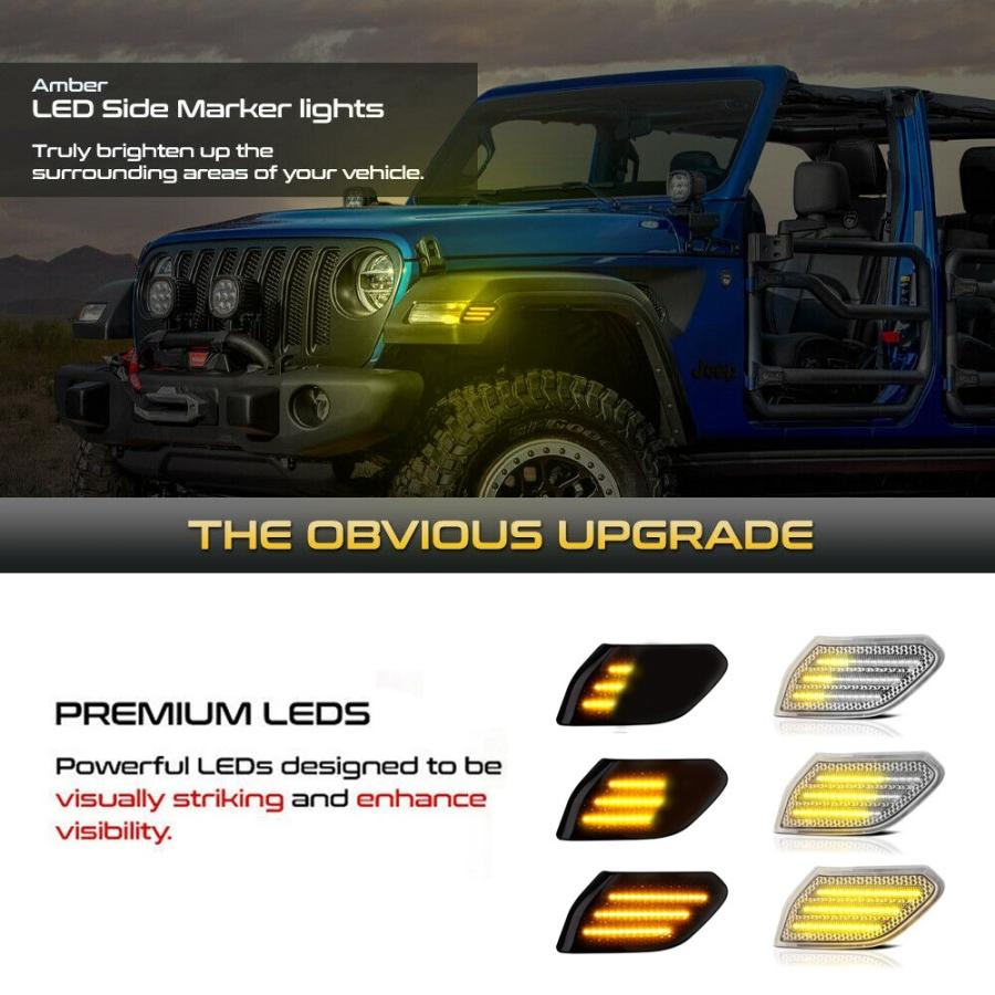 サイドマーカー ライト 1ペア LED 新品 ウインカー ジープ