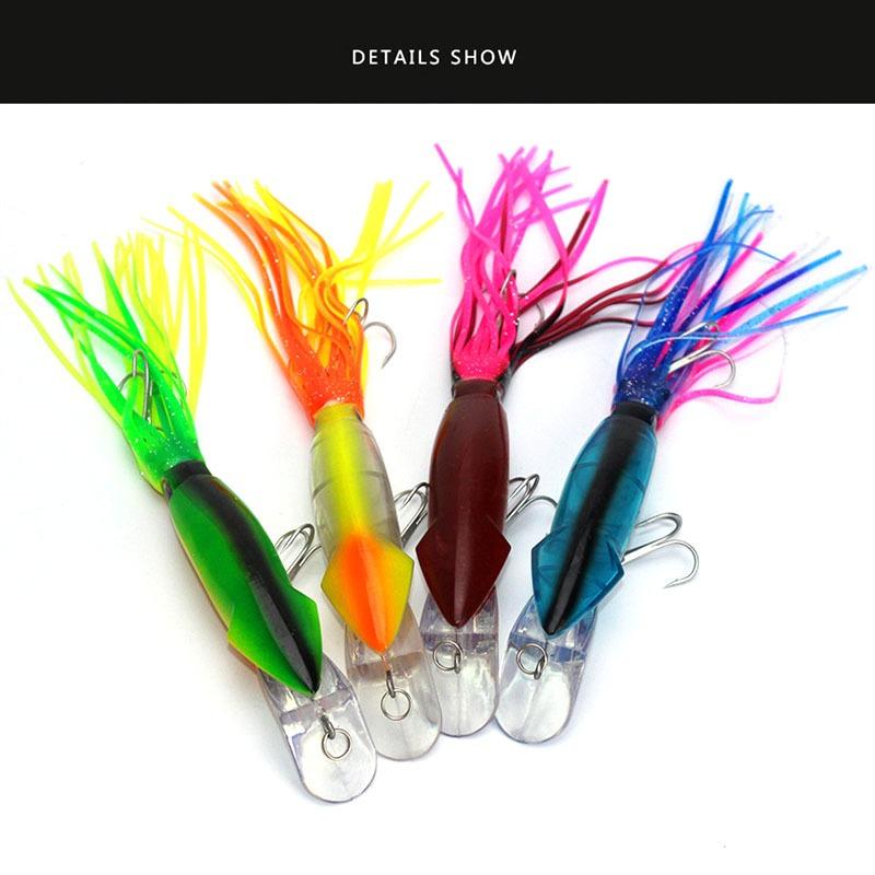 1個 ハードルアー フィッシング餌 4色 イカ 高炭素鋼フック タコ