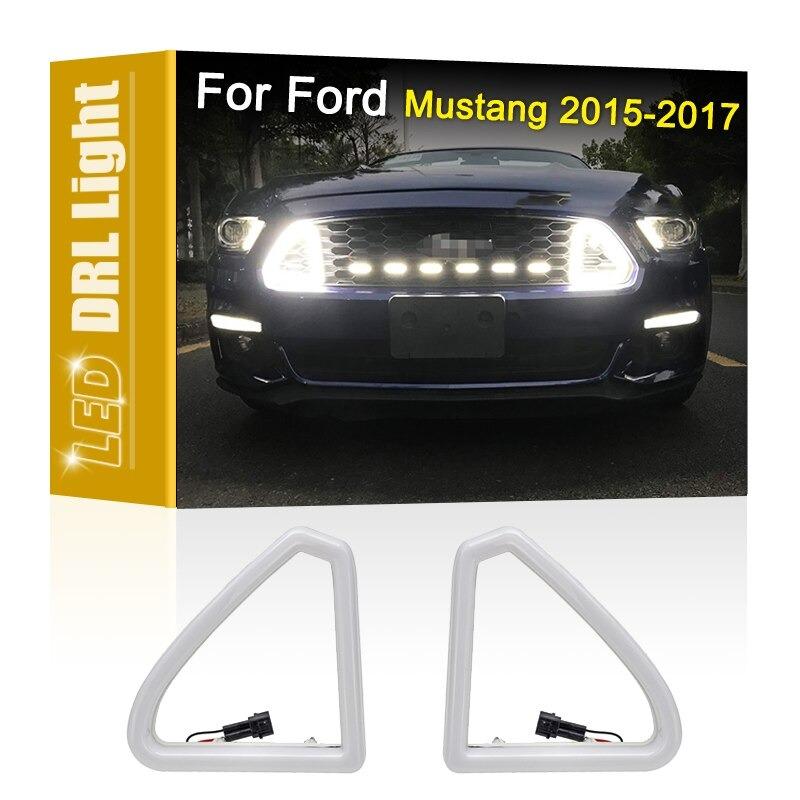 フォード FORD マスタング 2015-2017 ホワイト led フロントグリル drl