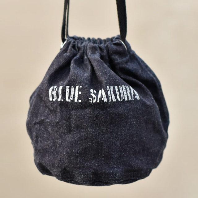 ブルーサクラ デニム製巾着 デニムポーチ SMALL DRAWSTRING BAG 巾着袋